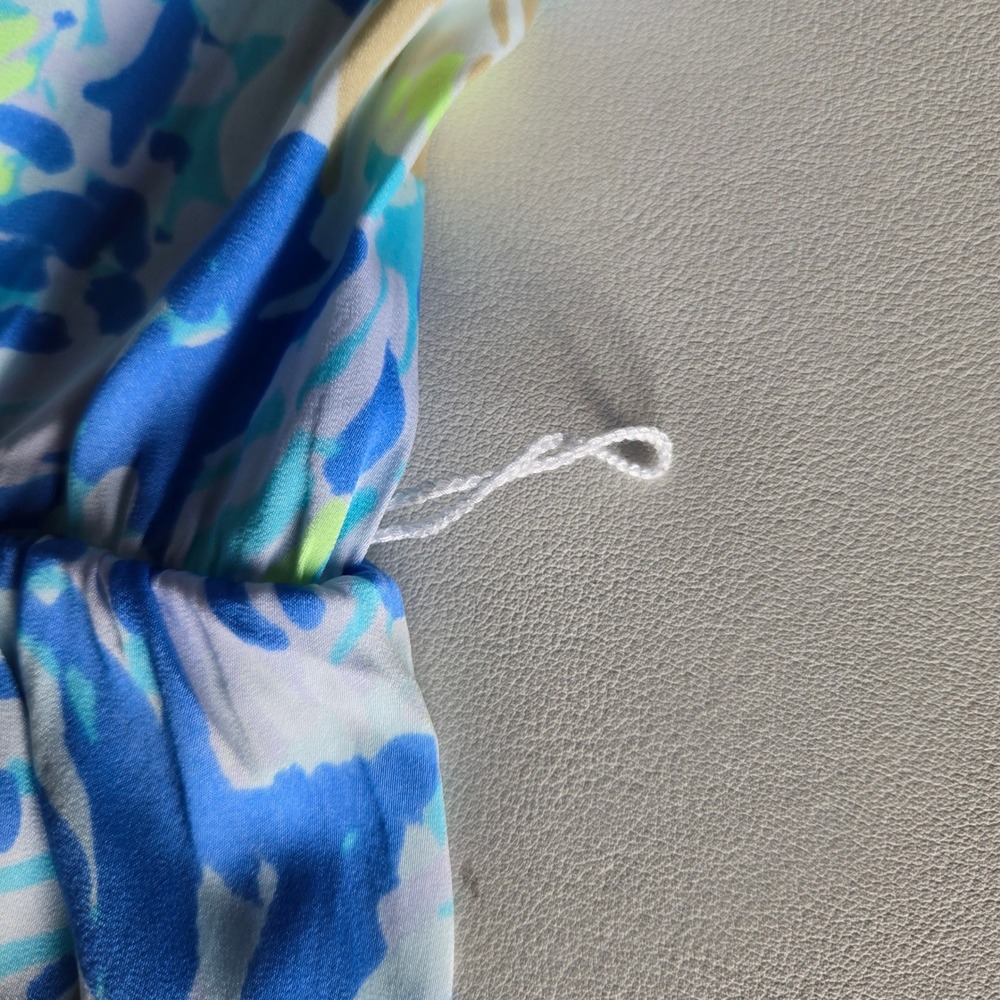 Lilly Pulitzer Deanna Blue Tropical Print Romper S Resort Preppy Coastal Summer - Picture 9 of 10